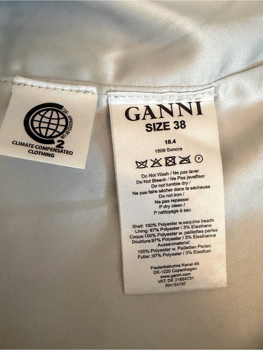 Ganni Silver Sequin Midi Skirt with Front Slit - Picture 8 of 8